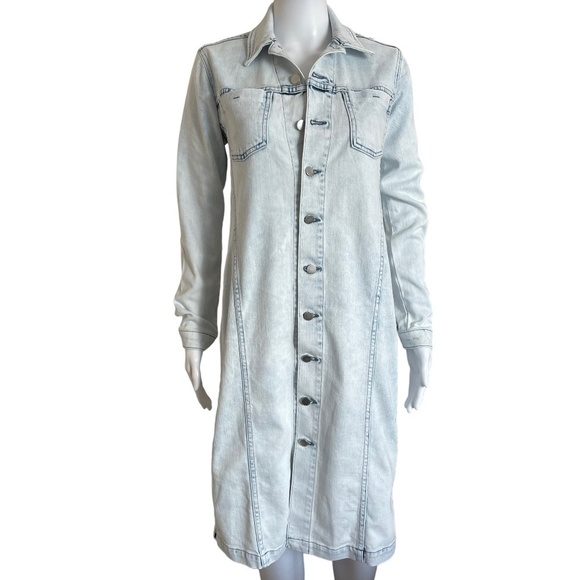 L'AGENCE Jacket Size S/P Vienna Cosmo Long Denim Pockets Made in USA Boho NEW - Picture 5 of 16